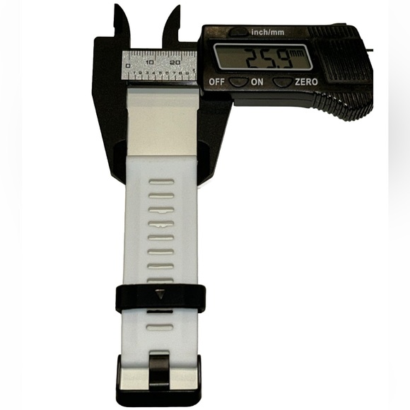 Watch Band 25mm White Rubber Replacement 4 Nixon 51-30 Strap Garmin Silicone NEW - Picture 5 of 11